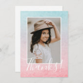 パステル水彩写真アクア感謝カード サンキューカード (正面/裏面)