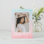 パステル水彩写真アクア感謝カード サンキューカード (スタンド正面)