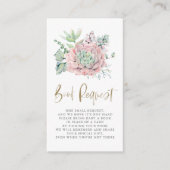 パステル水彩多肉書籍リクエスト エンクロージャーカード (正面)