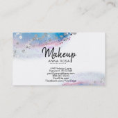 **パステル水彩抽象芸術=グリッター青 名刺 (裏面)