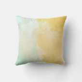 パステル水彩白色イエローアクアデコール枕 クッション (裏面)