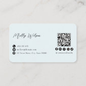 パステル水彩自然QRコードソーシャルメディア 名刺 (裏面)