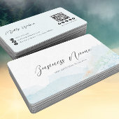 パステル水彩自然QRコードソーシャルメディア 名刺