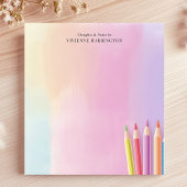 パステル水彩色鉛筆パーソナライズされた ノートパッド