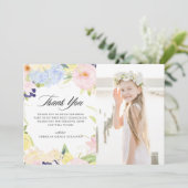 パステル水彩花フレーム　初めての聖体拝領 サンキューカード (スタンド正面)