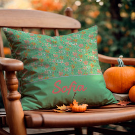 パステル水彩花ボホオレンジ装飾用クッション クッション