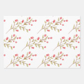 パステル水彩花柄のラッピングペーパーセット ラッピングペーパーシート (正面2)