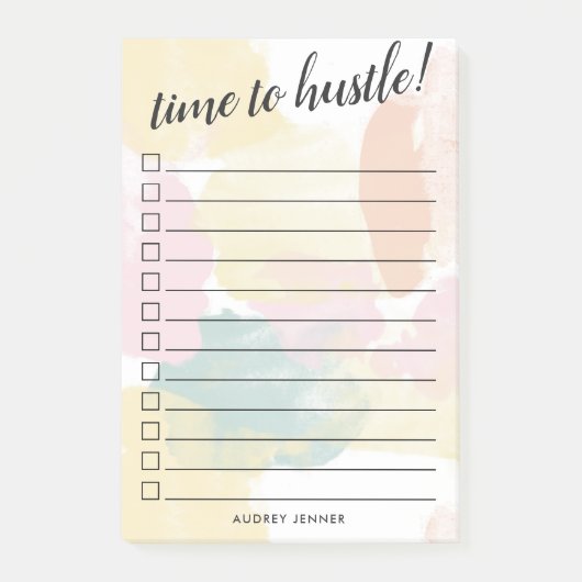 パステル水彩迷彩柄 – 一覧を表示するチェックボックス ポストイット (正面)