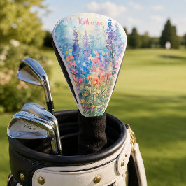 パステル水彩野の花の草原ネーム ゴルフヘッドカバー