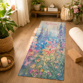 パステル水彩野の花の草原 名前 ヨガマット