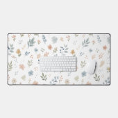 パステル水彩野の花シームレスパターン デスクマット (キーボード&マウス)