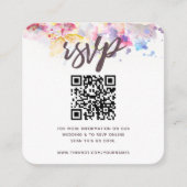 パステル水彩風のRSVP QRコード エンクロージャーカード (正面)