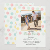 パステル水玉写真フレームベビーシャワー 招待状 (正面/裏面)