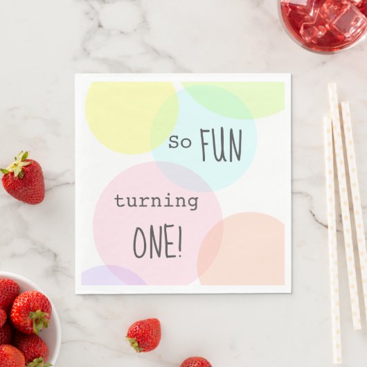 パステル水玉模様おもしろいズワンファースト誕生日 スタンダードランチョンナプキン (インサイチュ)