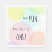 パステル水玉模様おもしろいズワンファースト誕生日 スタンダードランチョンナプキン (正面)