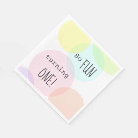 パステル水玉模様おもしろいズワンファースト誕生日 スタンダードランチョンナプキン (角)