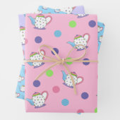 パステル水玉模様ティーポットアフタヌーンティーパーティーポット ラッピングペーパーシート (インサイチュ)