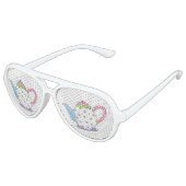 パステル水玉模様ティーポットティーパーティーブライダルシャワー アビエーターサングラス (アングル)