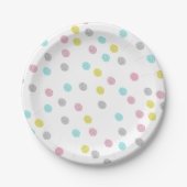 パステル水玉模様 ペーパープレート (正面)
