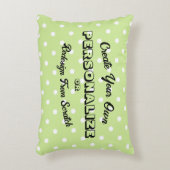 パステル水玉模様 - ライムグリーン アクセントクッション (正面(垂直))