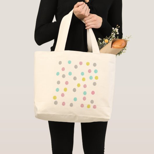 パステル水玉模様 ラージトートバッグ (正面(商品))