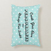 パステル水玉模様 - 青 アクセントクッション (正面(垂直))