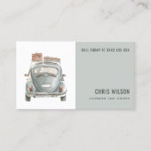 パステル水色タクシー採用キャブドライバサービス 名刺 (正面)