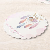 パステル水色ドリームキャッチャー赤ちゃんシャワー ペーパーコースター