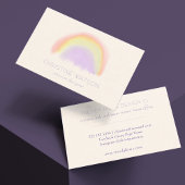 パステル水色レインボーインテリア設計者 名刺