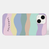 パステル波状パタパーソナライズされたーン曲名 Case-Mate iPhoneケース (裏面 (横))
