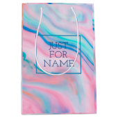 パステル流れる色の抽象芸術は大理石を食べる ミディアムペーパーバッグ (正面)