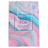 パステル流れる色の抽象芸術は大理石を食べる ミディアムペーパーバッグ (裏面)