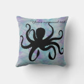 パステル海タコシルエット装飾用クッション クッション (裏面)