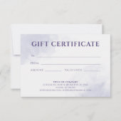 パステル液体水色インク証明書ギフトカード (裏面)
