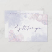 パステル液体水色インク証明書ギフトカード (正面/裏面)