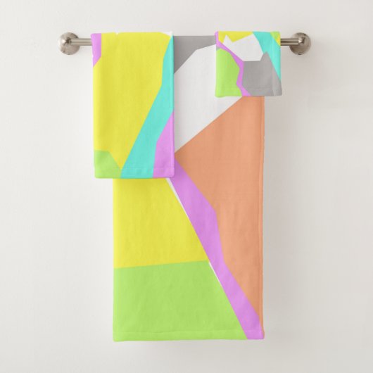 パステル淡い色のカラーズ抽象芸術アート バスタオルセット (インサイチュ)