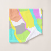 パステル淡い色のカラーズ抽象芸術アート バスタオルセット (ウォッシュタオル)