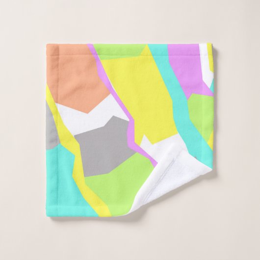 パステル淡い色のカラーズ抽象芸術アート バスタオルセット (ウォッシュタオル)