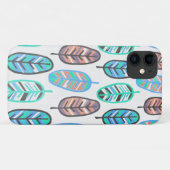 パステル淡い色のカラーターコイズ葉iPhone 11ケース Case-Mate iPhoneケース (裏面(横))