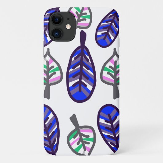 パステル淡い色のカラーパープル葉ズiPhone 11ケース Case-Mate iPhoneケース (裏面)
