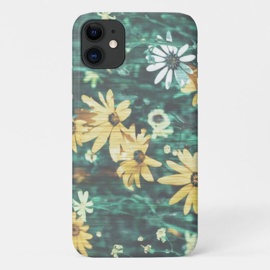 パステル淡い色のグリーンイエローフラワーズiPhone 11ケース Case-Mate iPhoneケース (裏面)