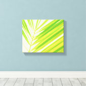 パステル淡い色のグリーンパーム葉ツリー キャンバスプリント (インサイチュ (ウッドフロア))