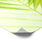 パステル淡い色のグリーンパーム葉ツリー ポスター (角)