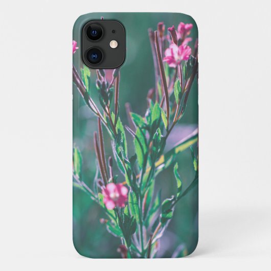 パステル淡い色のグリーンピンク花iPhone 11ケース Case-Mate iPhoneケース (裏面)