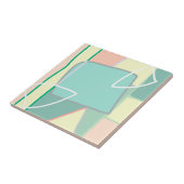 パステル淡い色のターコイズピンク抽象芸術アート タイル (側面)