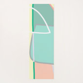 パステル淡い色のターコイズピンク抽象芸術アート ヨガマット (裏面)