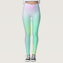 パステル淡い色のターコイズピンク抽象芸術アート レギンス