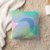 パステル淡い色のターコイズ抽象芸術アートサークル クッション (ブランケット)