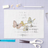 パステル淡い色のバタフライミュージックデクページ 薄葉紙 (クラフト)