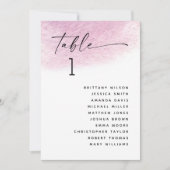 パステル淡い色のピンク紫結婚の座席表 招待状 (正面)